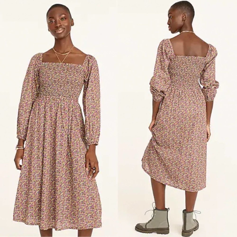 J crew Organic cotton daydream dress in Liberty® Busy Izzy in black print Sz XS